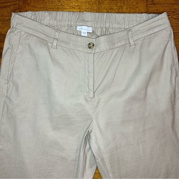 J Jill Womens Linen Stretch Cropped Pants Size‎ 16 Mid Rise Tan Beige - Picture 4 of 10
